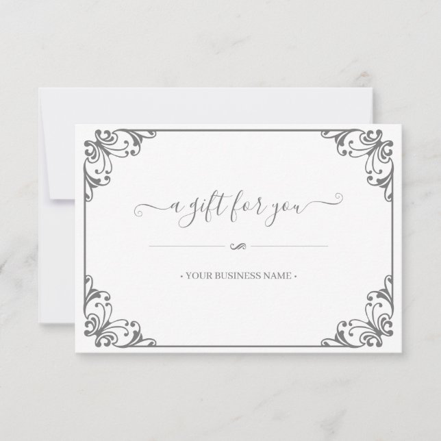 Elegant Flourish Frame Customized Gift Certificate (Front)