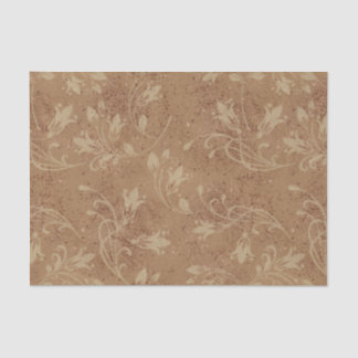 Elegant Flourish Leaves Brown Grunge Tissue Paper