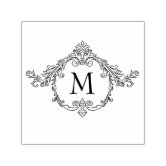 Vintage Flourish Frame Initial Name Return Address Self-inking Stamp