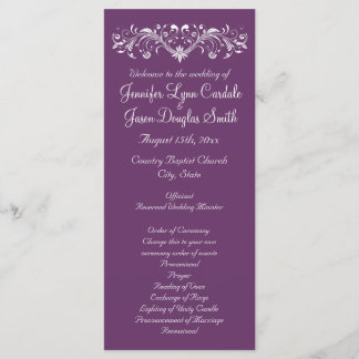 Elegant Flourish Regal Purple Wedding Programs