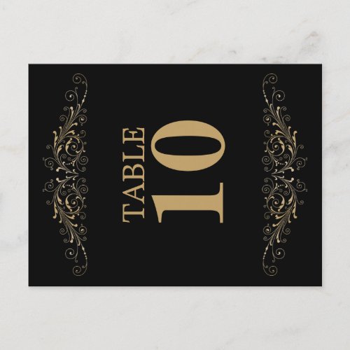 Elegant Flourish Table Number Card