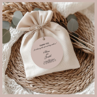 Elegant Flourish Thank You Favor Tags for Wedding