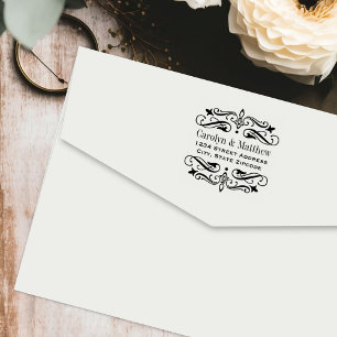 Elegant Flourish Vintage Wedding Address Self-inking Stamp