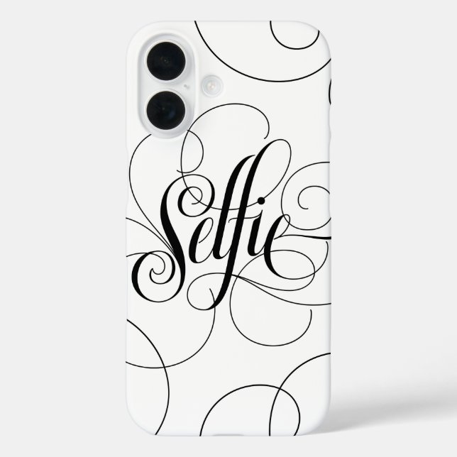 Elegant Flourished Lettering Selfie Calligraphy Case-Mate iPhone Case (Back)