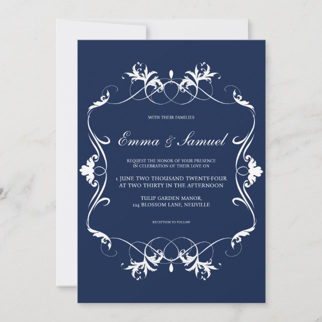 Elegant Flourishing Wedding Invitation (Front)