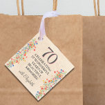 Elegant Flower 70 Years Party Floral 70th Birthday Favor Tags<br><div class="desc">Elegant Flower 70 Years Party Floral 70th Birthday Favor Tags. Add a charming touch to your 70th birthday celebration with these elegant floral favor tags. Featuring a beautiful design of delicate flowers and soft pastel colors, these tags are perfect for attaching to party favors, gifts, or thank you bags. Personalize...</div>