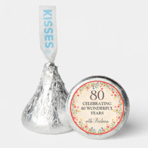 Elegant Flower 80 Years Party Floral 80th Birthday Hershey®'s Kisses®