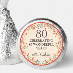 Elegant Flower 80 Years Party Floral 80th Birthday Hershey®'s Kisses®