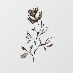 Elegant flower abstract modern trendy minimal wall decal