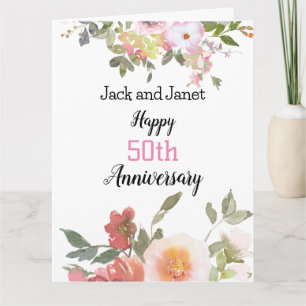 Elegant Flower Blooming Couple Anniversary Card
