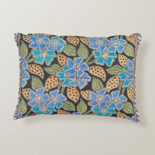 Elegant Flower Blue Periwinkle Floral Classic Accent Pillow