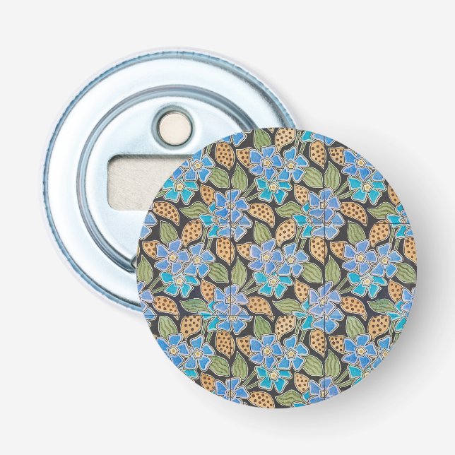 Elegant Flower Blue Periwinkle Floral Classic Bottle Opener (Front)