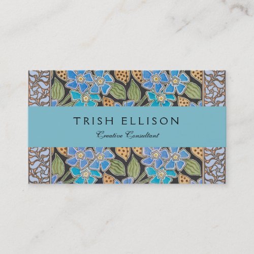 Elegant Flower Blue Periwinkle Floral Classic Business Card