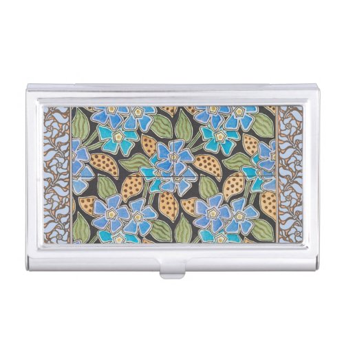 Elegant Flower Blue Periwinkle Floral Classic Business Card Case