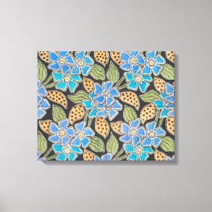 Elegant Flower Blue Periwinkle Floral Classic Canvas Print