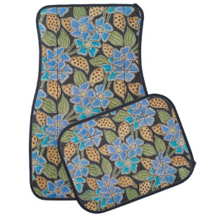 Elegant Flower Blue Periwinkle Floral Classic Car Floor Mat