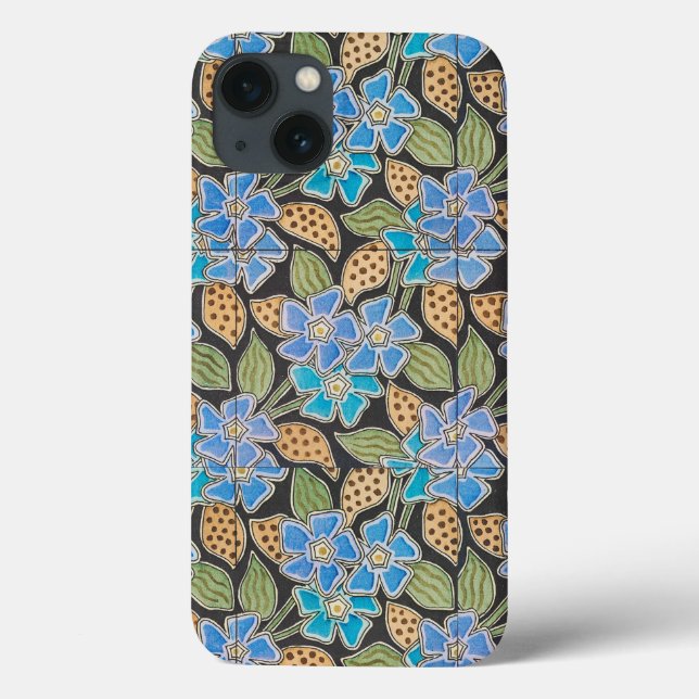 Elegant Flower Blue Periwinkle Floral Classic Case-Mate iPhone Case (Back)