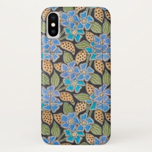 Elegant Flower Blue Periwinkle Floral Classic iPhone X Case