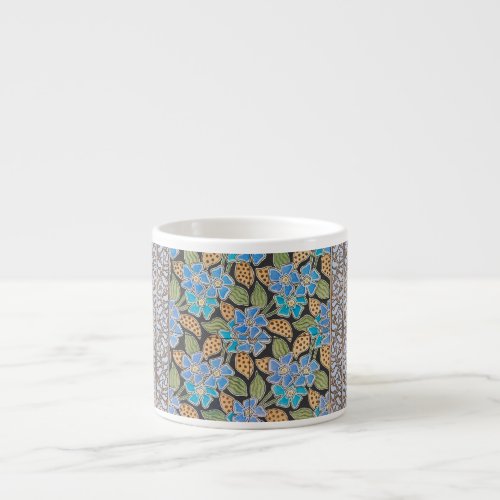 Elegant Flower Blue Periwinkle Floral Classic Espresso Cup