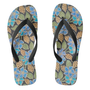 Elegant Flower Blue Periwinkle Floral Classic Flip Flops