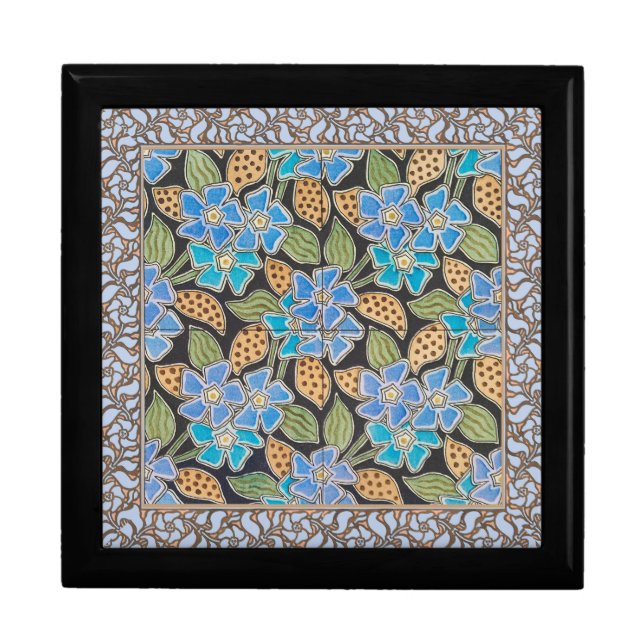 Elegant Flower Blue Periwinkle Floral Classic Gift Box (Front)