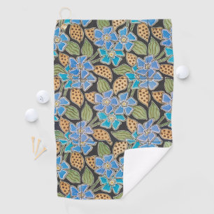 Elegant Flower Blue Periwinkle Floral Classic Golf Towel