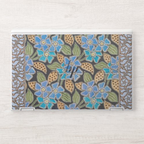 Elegant Flower Blue Periwinkle Floral Classic HP Laptop Skin