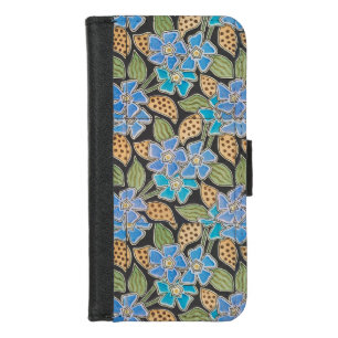 Elegant Flower Blue Periwinkle Floral Classic iPhone 8/7 Wallet Case