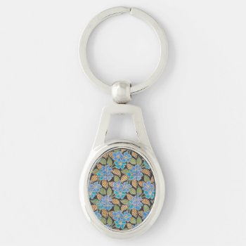 Elegant Flower Blue Periwinkle Floral Classic Keychain by vintagechicdesign at Zazzle