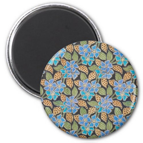 Elegant Flower Blue Periwinkle Floral Classic Magnet