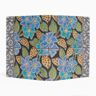 Elegant Flower Blue Periwinkle Floral Classic Mini Binder