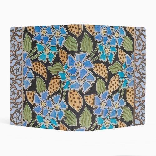 Elegant Flower Blue Periwinkle Floral Classic Mini Binder