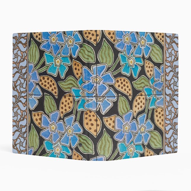 Elegant Flower Blue Periwinkle Floral Classic Mini Binder (Background)