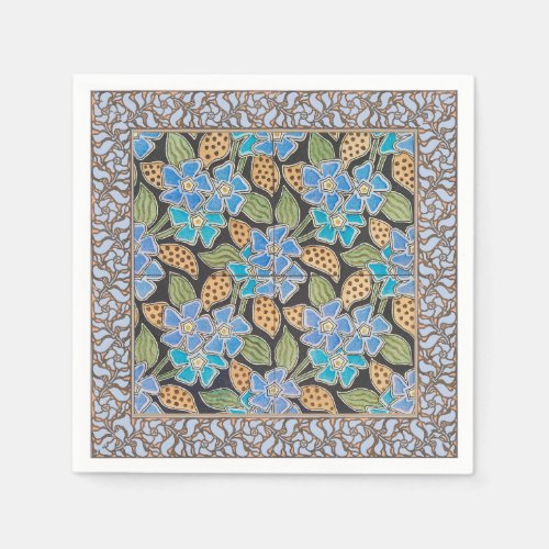 Elegant Flower Blue Periwinkle Floral Classic Napkins