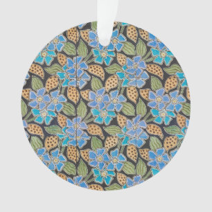 Elegant Flower Blue Periwinkle Floral Classic Ornament