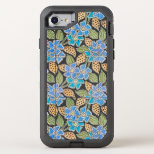 Elegant Flower Blue Periwinkle Floral Classic OtterBox Defender iPhone SE/8/7 Case