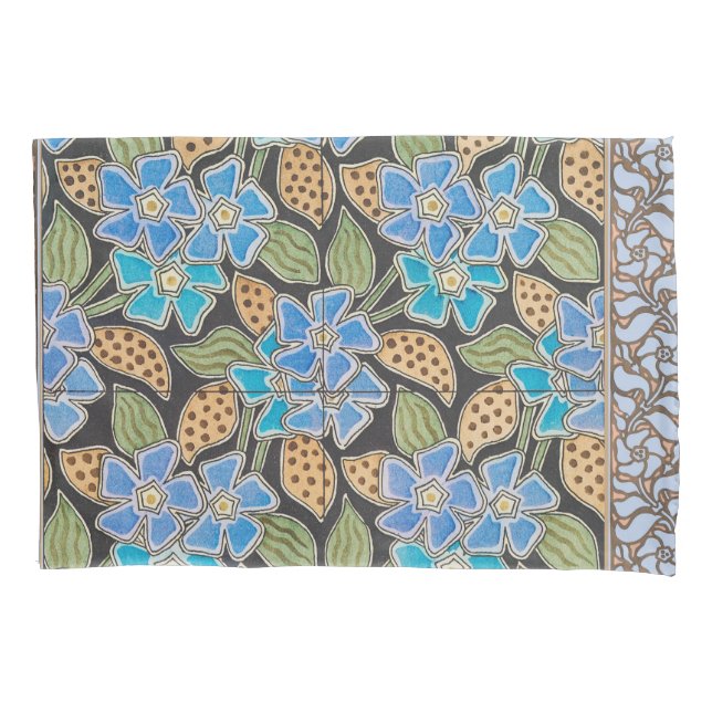 Elegant Flower Blue Periwinkle Floral Classic Pillow Case (Front)