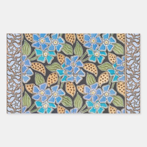 Elegant Flower Blue Periwinkle Floral Classic Rectangular Sticker