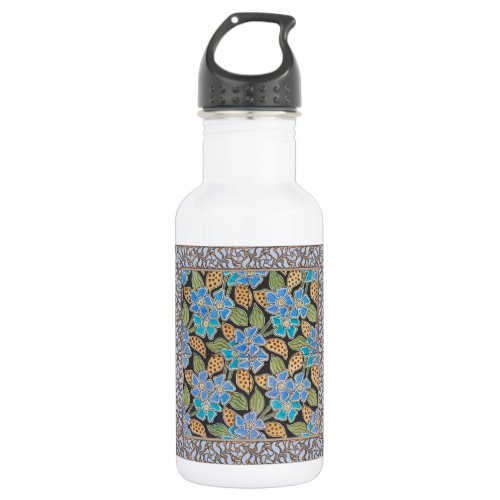 Elegant Flower Blue Periwinkle Floral Classic Stainless Steel Water Bottle