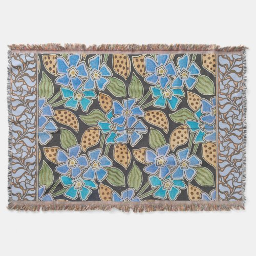 Elegant Flower Blue Periwinkle Floral Classic Throw Blanket