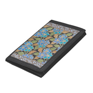 Elegant Flower Blue Periwinkle Floral Classic Trifold Wallet