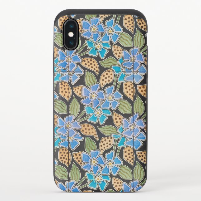 Elegant Flower Blue Periwinkle Floral Classic Uncommon iPhone Case (Back)