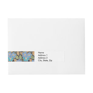Elegant Flower Blue Periwinkle Floral Classic Wrap Around Address Label