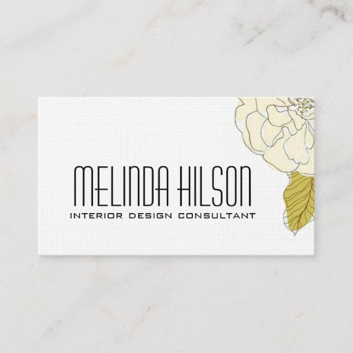Customizable Elegant Flower Business Card - Cream