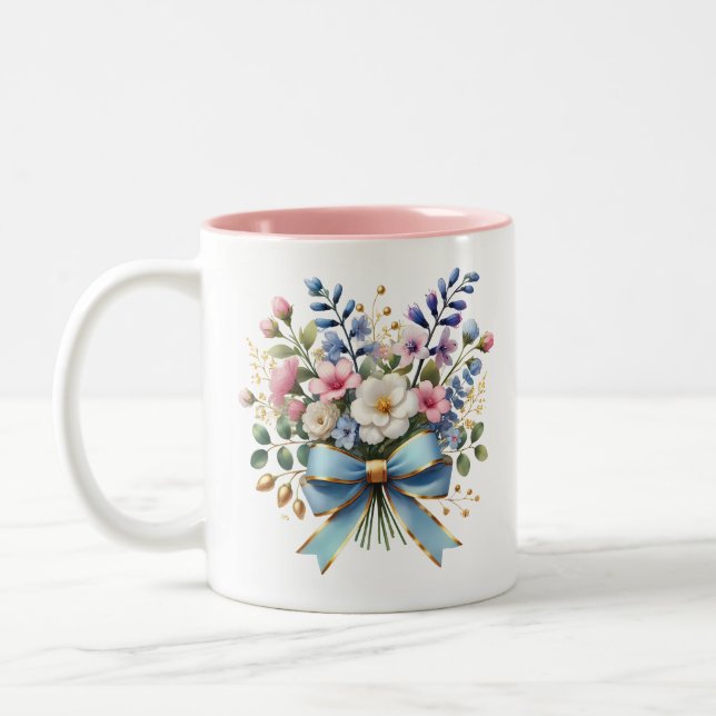 Elegant Flower Coffee Cup Gift for Her (Left)