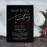 Elegant Flower "Death to My 20s" 30th Birthday Invitation<br><div class="desc">Minimal "Death to My 20s" Black 30th Birthday Invitation</div>