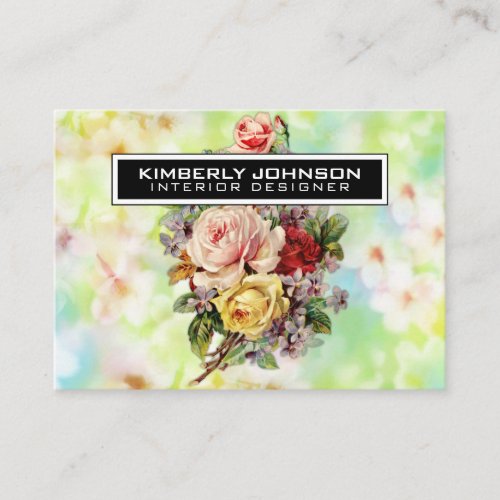 Elegant Flower Design Business Card 35x25