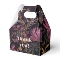 elegant Flower Design in dark colors Favor Boxes
