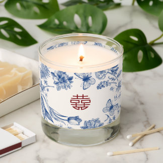 Elegant Flower Double Xi Chinese Wedding Scented Candle