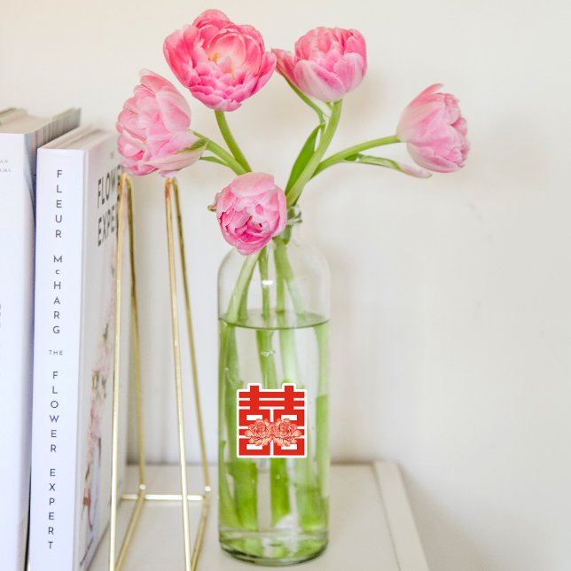 Elegant Flower Double Xi Chinese Wedding Sticker (Elegant Flower Double Xi Chinese Wedding Sticker)